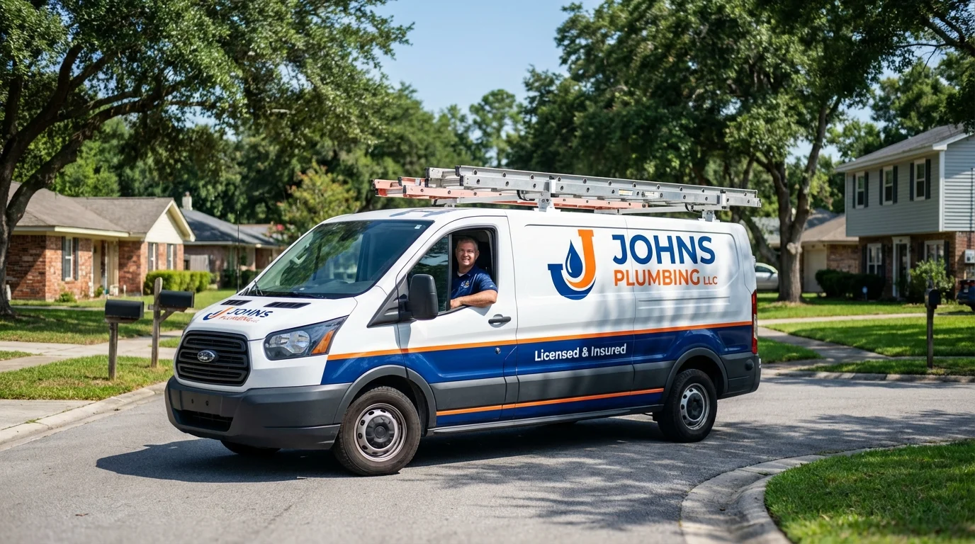 Johns Plumbing LLC service van in Watertown, WI